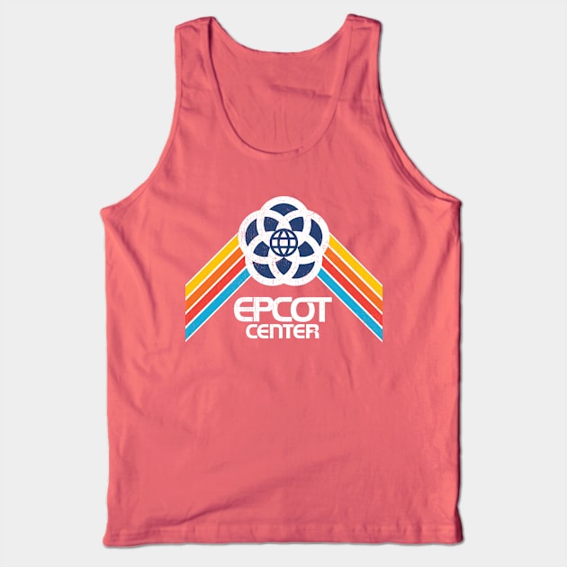 Retro EPCOT inspired distressed logo by Kelly Design Company Tank Top by KellyDesignCompany